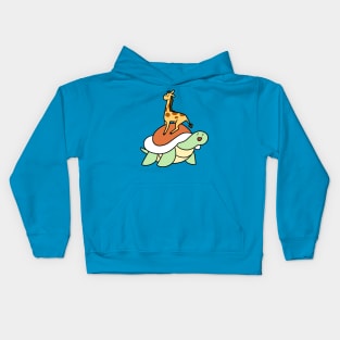 Tiny Giraffe and Turtle Kids Hoodie